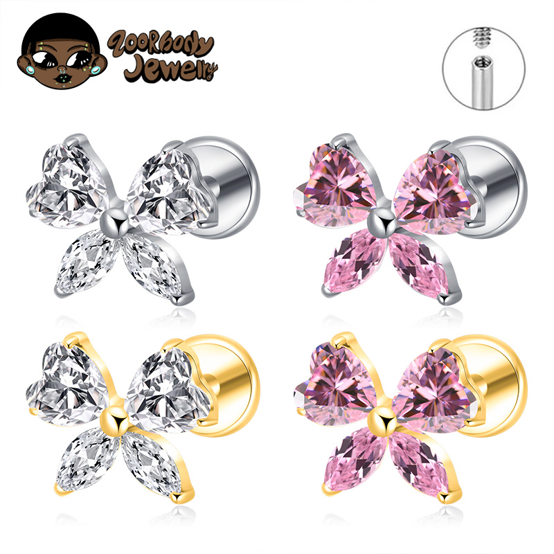 Zoor Body Jewelry - ASTM F136 titane coeur CZ arc