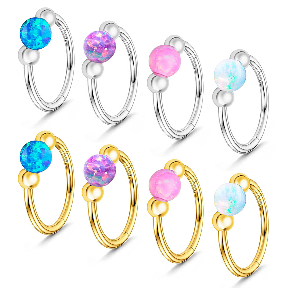 Body Jewelry Eu - Ensemble d'anneaux de nez en opale