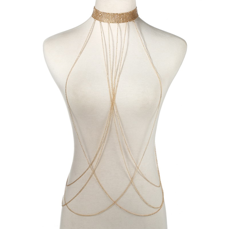 Body Jewelry Outfit - Chaîne de corps couleur or pour