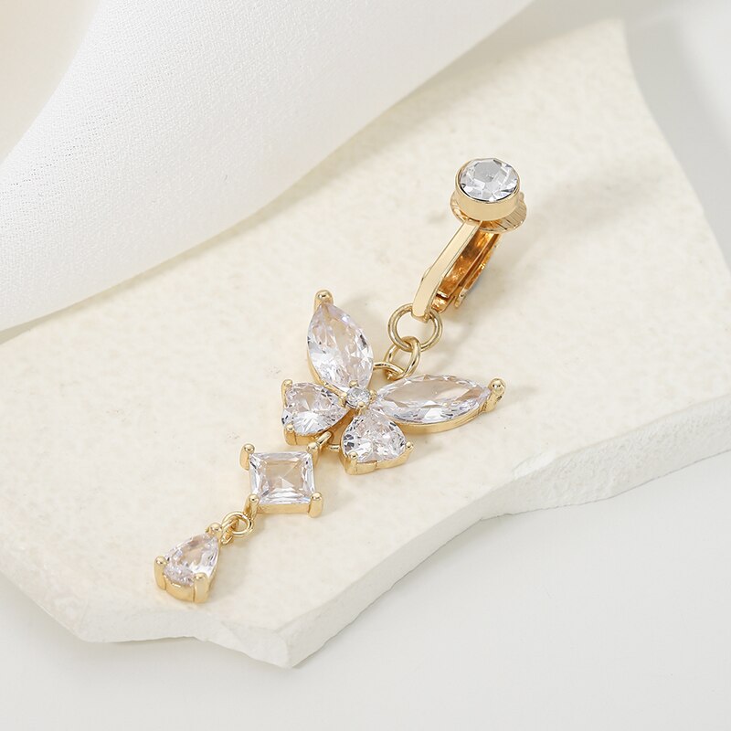 Body Jewelry Belly Button Rings - Clip sur nombril anneau papillon forme