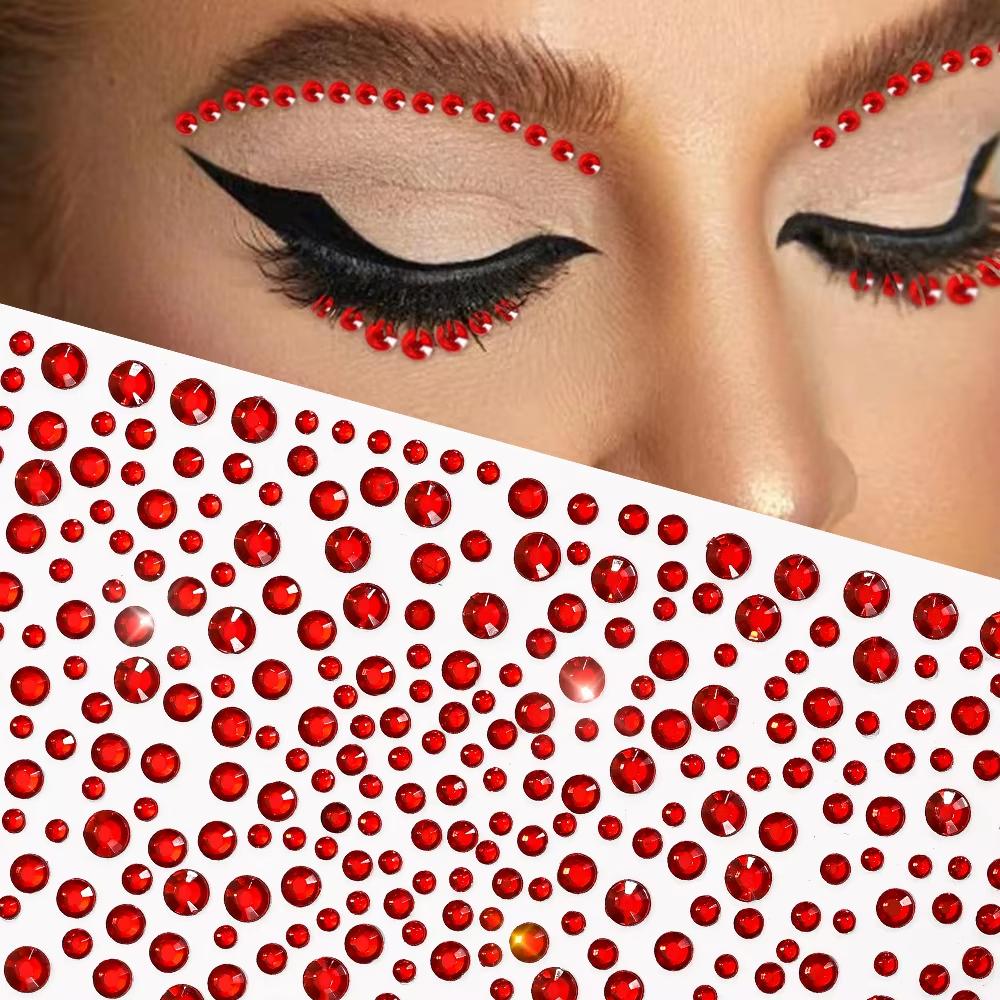Body Jewelry Stickers - 1 feuille d'autocollants pour le visage