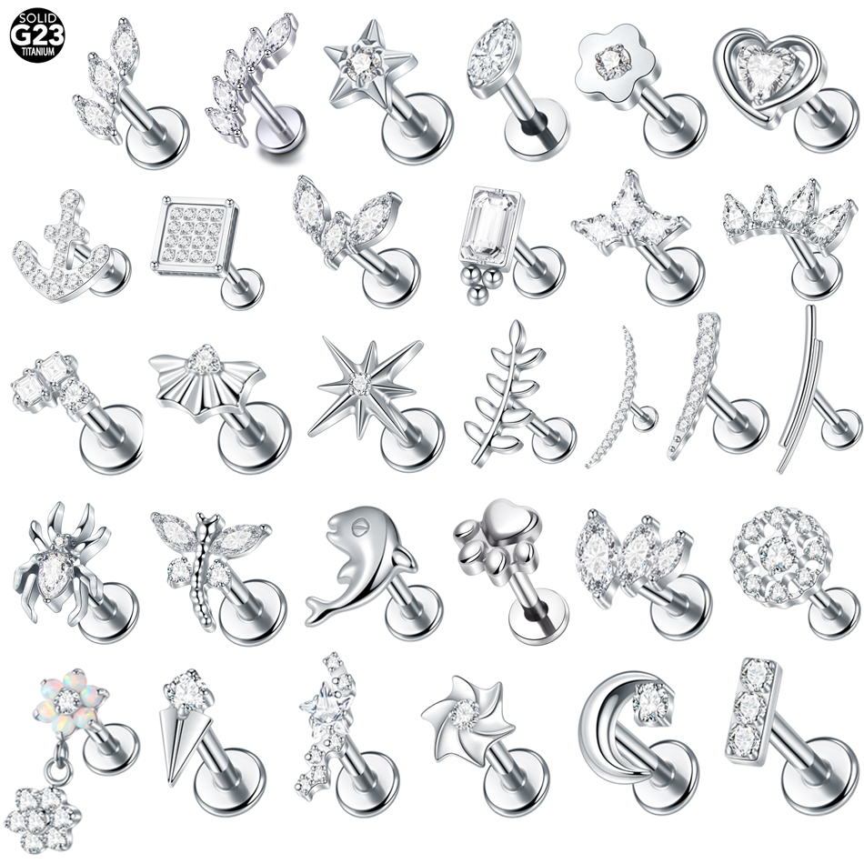 Zoor Body Jewelry - Clou d'Oreille en Titane pour Femme,