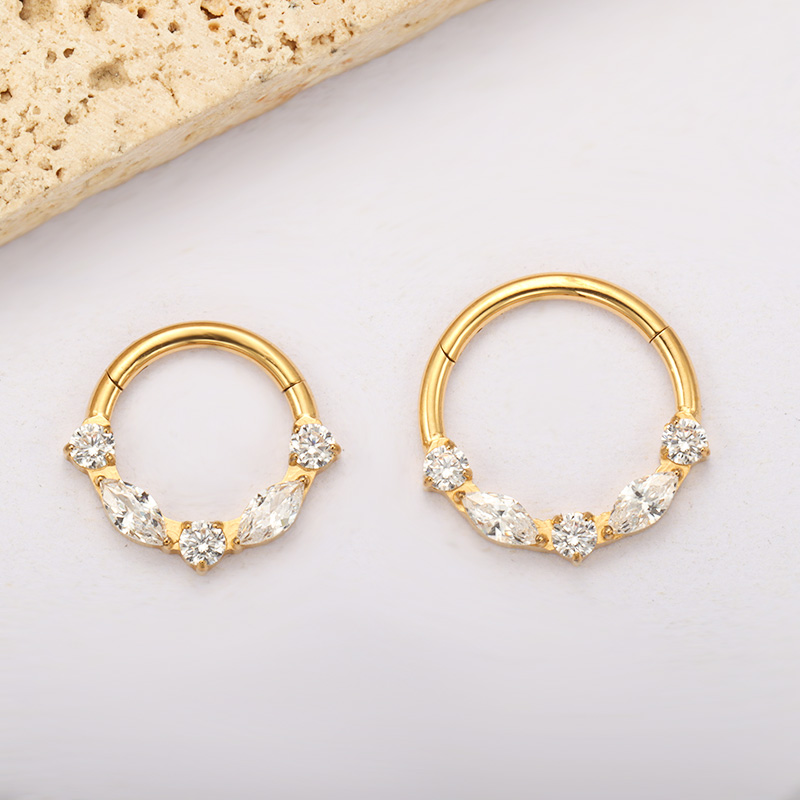 ASTM F136 titane Marquise CZ S - Zoor Body Jewelry avis et prix