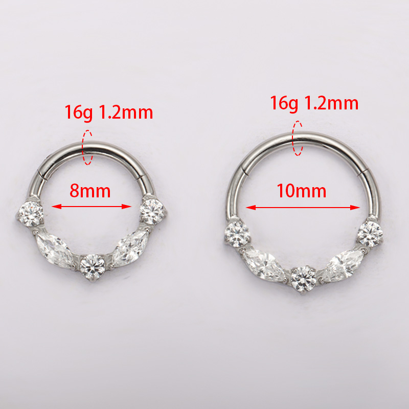 ASTM F136 titane Marquise CZ S - Zoor Body Jewelry avis et prix
