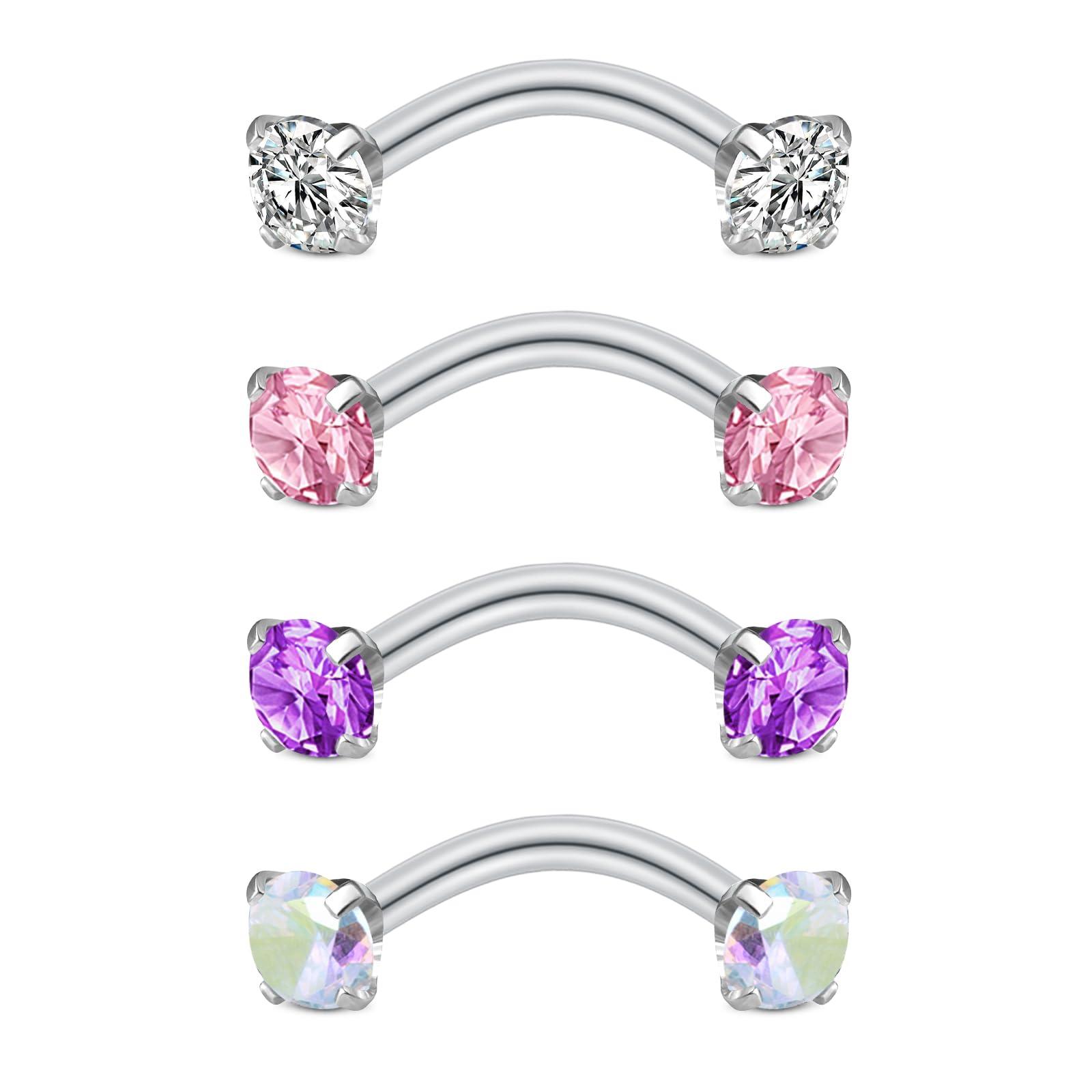 4 pièces Bijoux de piercing Ro - Body Jewelry Vertical Labret avis et prix