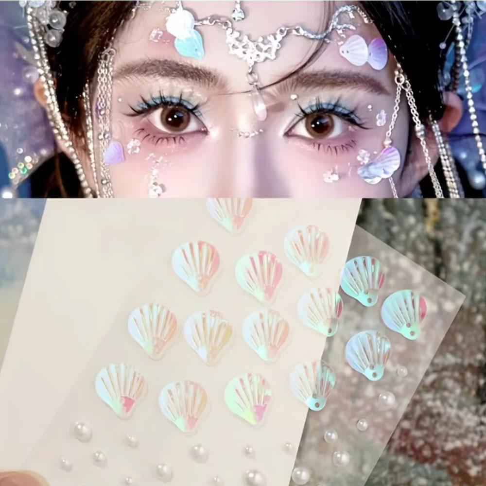 1Sheet Iridescent Shell Mixed  - Body Jewelry Stickers avis et prix