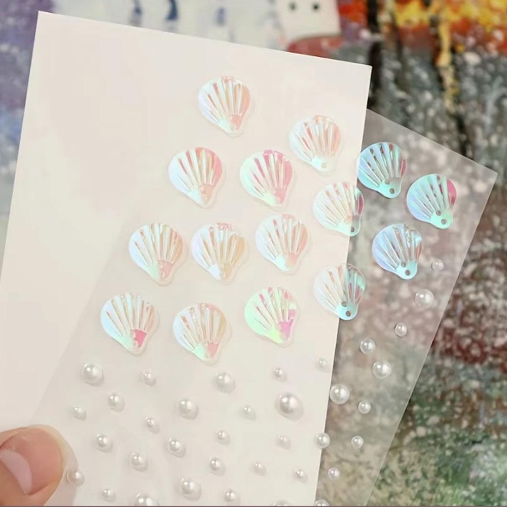 1Sheet Iridescent Shell Mixed  - Body Jewelry Stickers avis et prix