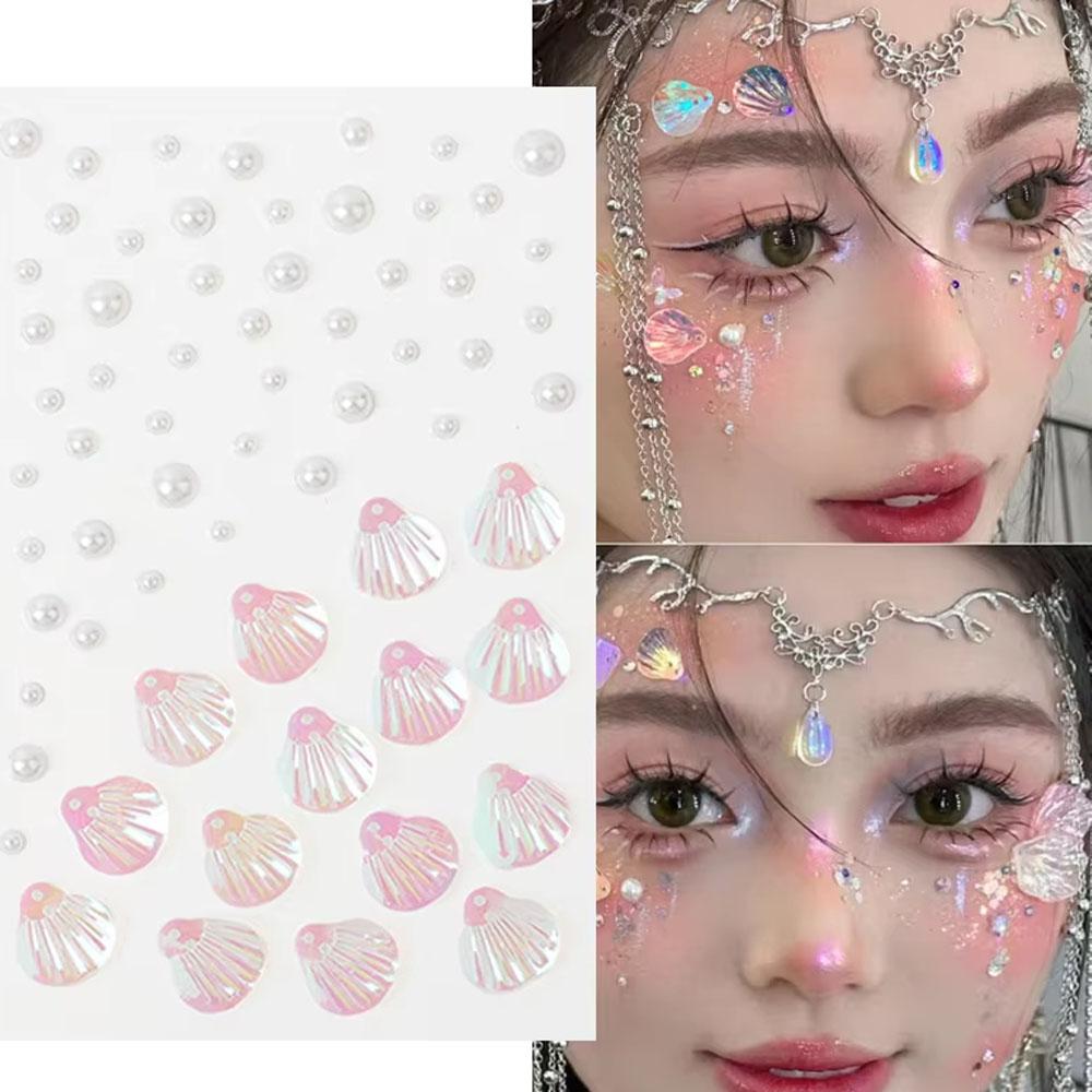 1Sheet Iridescent Shell Mixed  - Body Jewelry Stickers avis et prix