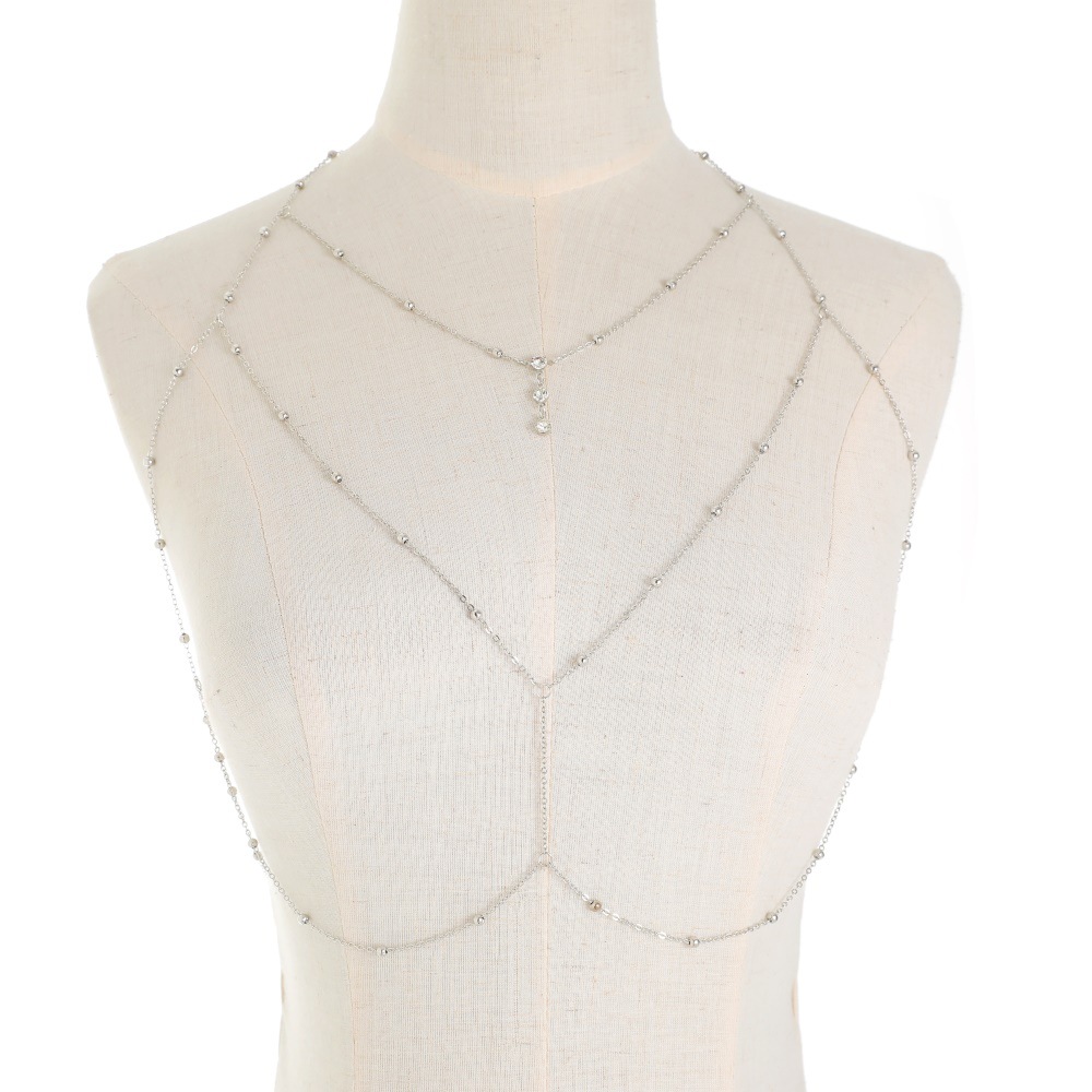 Bijoux de poitrine en cristal  - Body Jewelry Necklace avis et prix