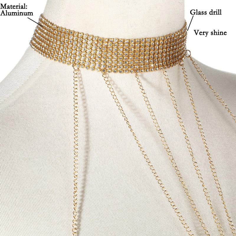 Chaîne de corps couleur or pou - Body Jewelry Outfit avis et prix