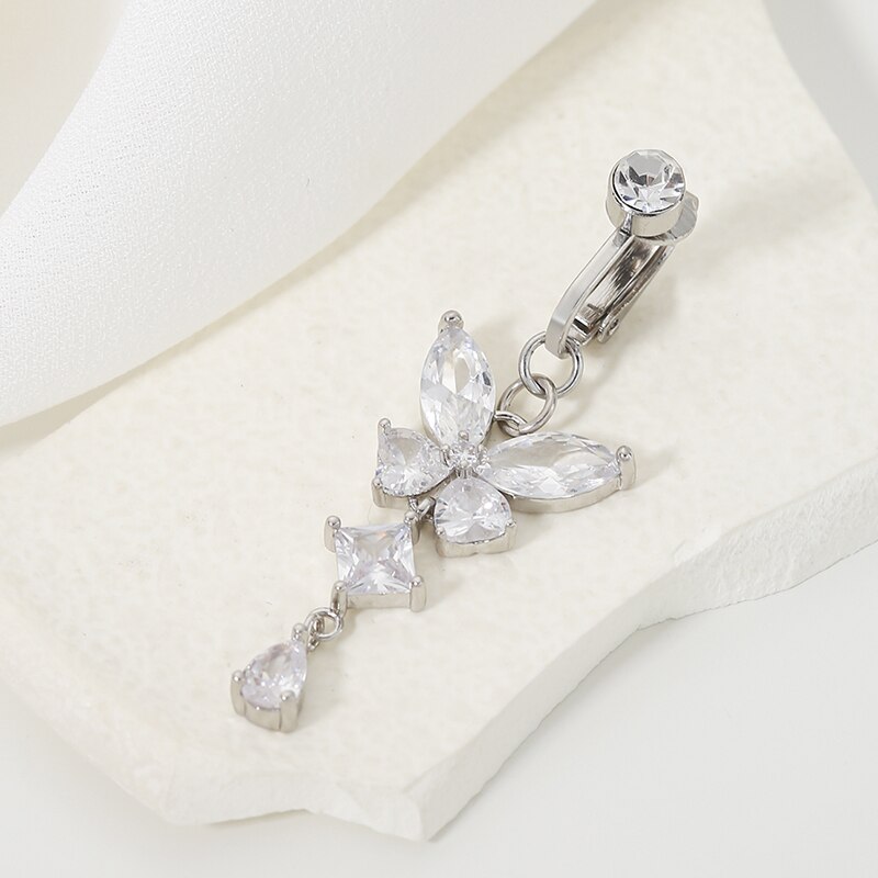 Clip sur nombril anneau papill - Body Jewelry Belly Button Rings avis et prix