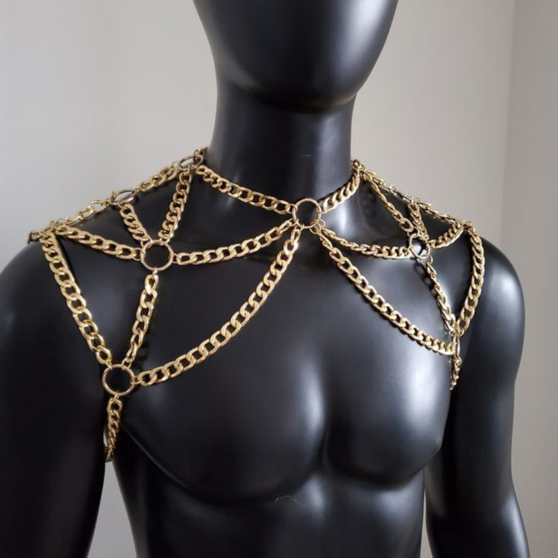 Punk hommes épaule corps chaîn - Body Jewelry Necklace avis et prix