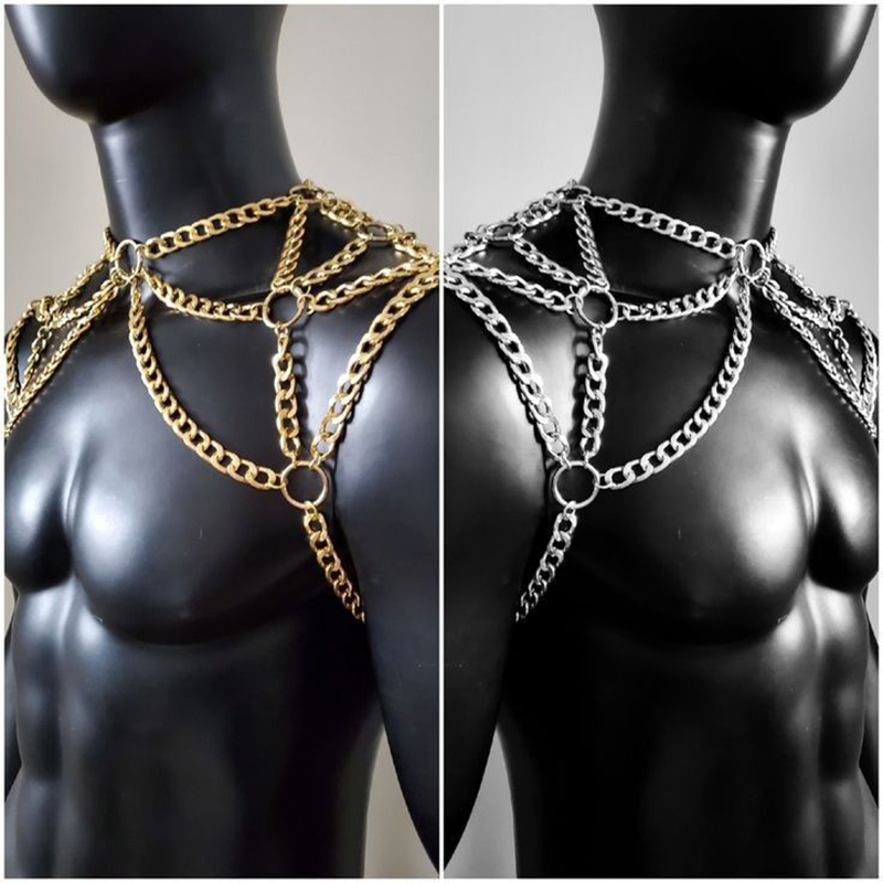 Punk hommes épaule corps chaîn - Body Jewelry Necklace avis et prix