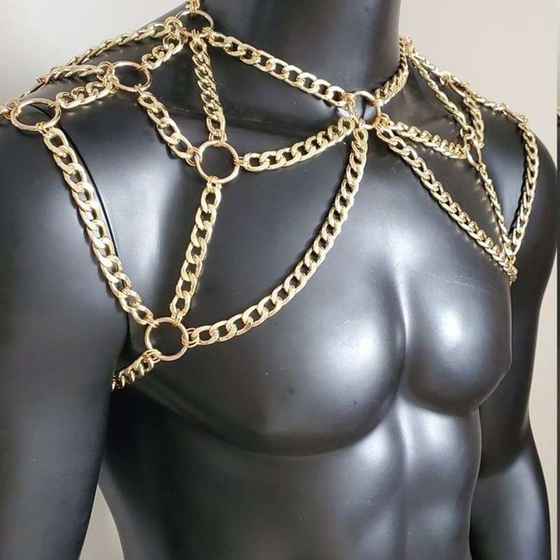 Punk hommes épaule corps chaîn - Body Jewelry Necklace avis et prix