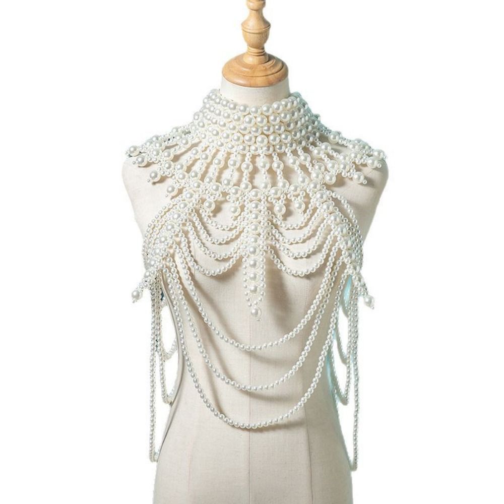 Collier de perles simulées à p - Body Jewelry Necklace avis et prix
