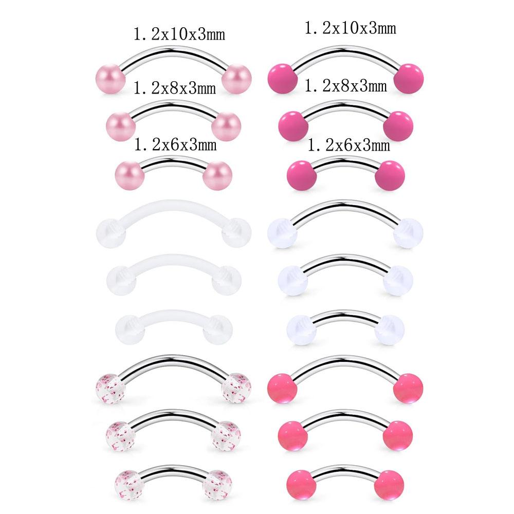 Lot de 1/18 pièces 16G 6/8/10m - Body Jewelry Vertical Labret avis et prix