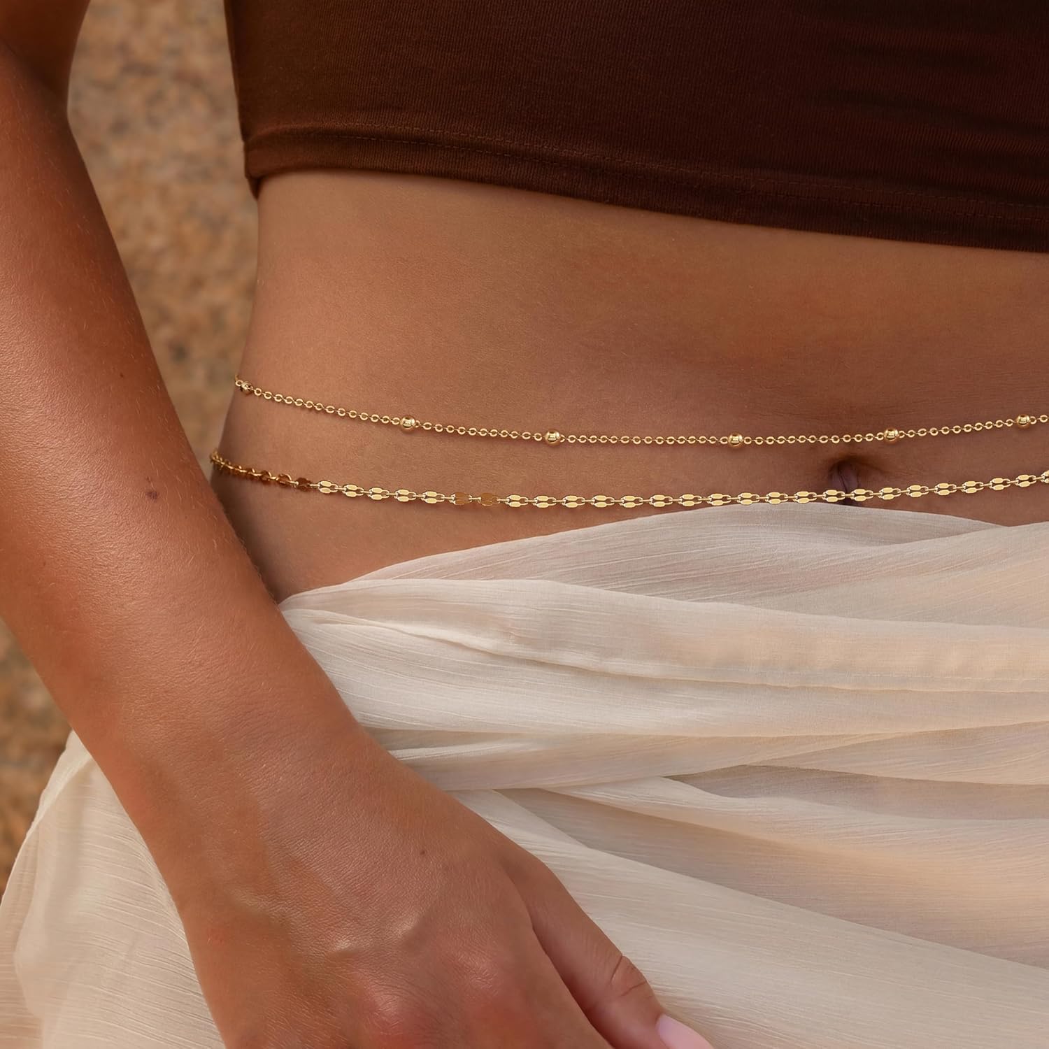 Chaîne de taille plaquée or 14 - Body Jewelry For Sale avis et prix